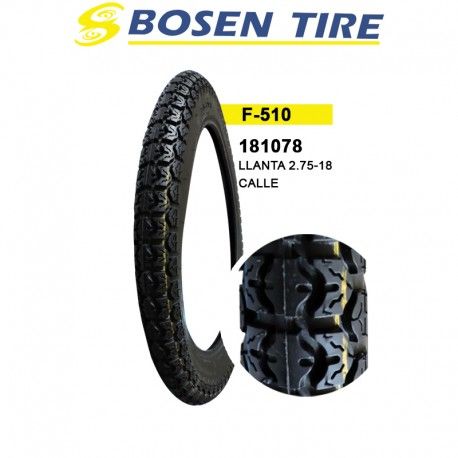 181078 (LLANTA 2.75-18 BOSEN F-510 CALLE)