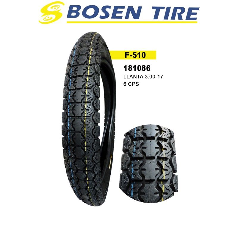 181086 (LLANTA 3.00-17 BOSEN F-510 )