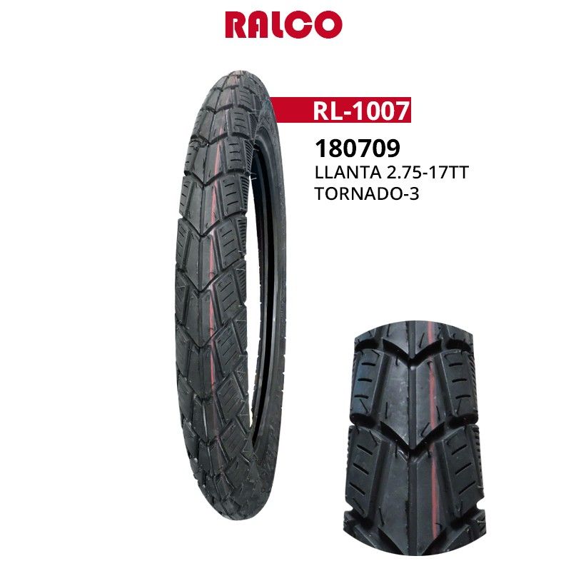 (180709) LLANTA 2.75-17TT TORNADO-3 RALCO