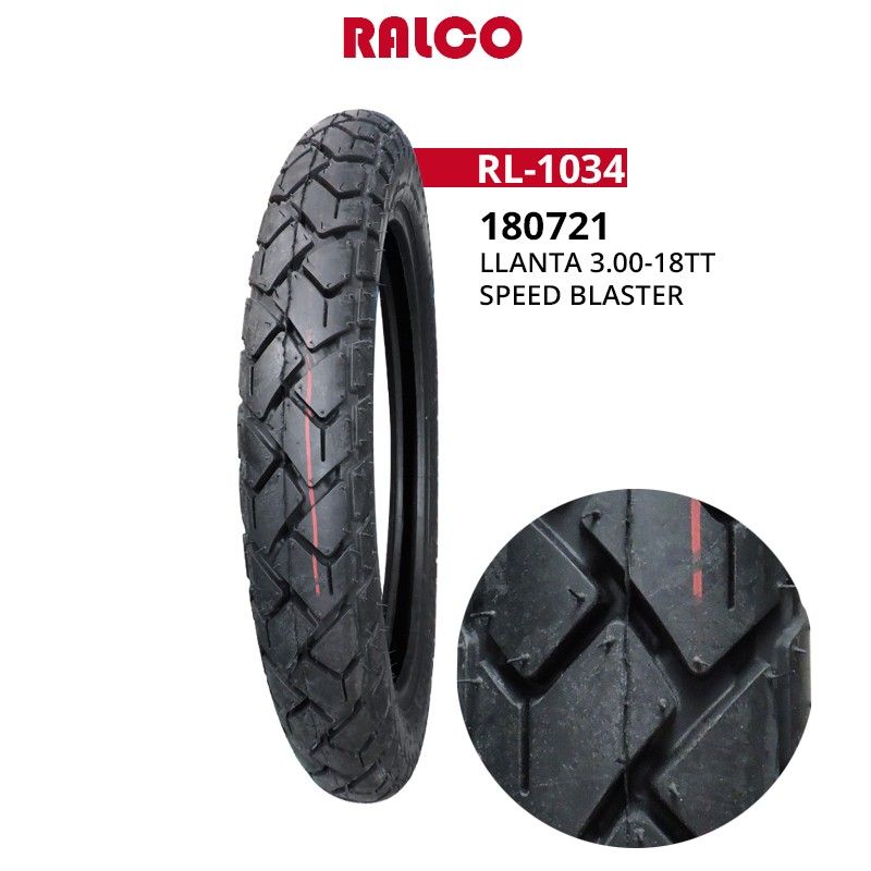 (180721) LLANTA 3.00-18TT SPEED BLASTER 1034 RALCO