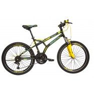 (195022) BICICLETA  BENOTTO Montaña FIRE BACK R24 21V. Hombre FS Frenos ”V” Acero Negro/Amarillo