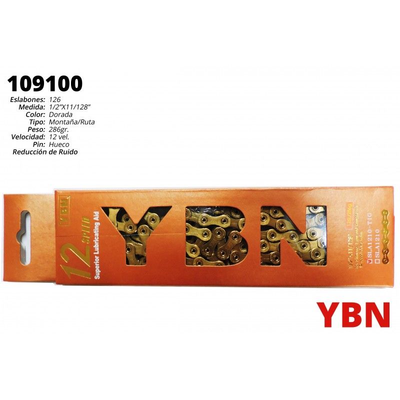 (109100) CADENA DORADA 1210 12S 1/2X11/128X126L YBN