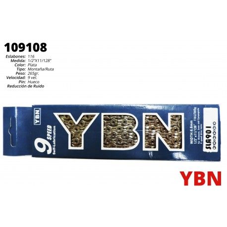 (109108) CADENA PLATA 901 9S 1/2X11/128X116L YBN