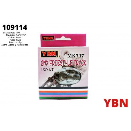 (109114) CADENA BMX GRIS 1vel1/2X1/8X102L YBN