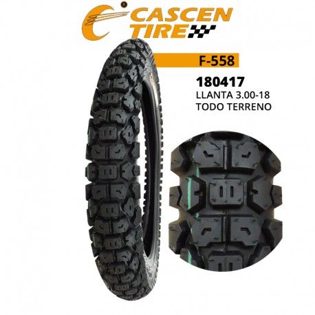 (180417) LLANTA 3.00-18 F-558 todo terreno CASCEN
