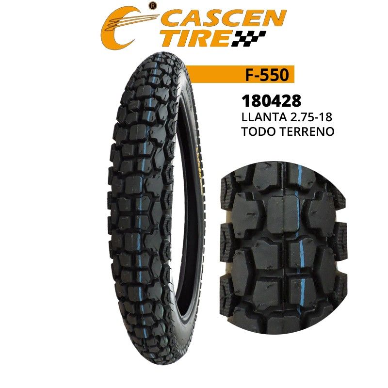 (180428) LLANTA 2.75-18 F-550 todo terreno CASCEN