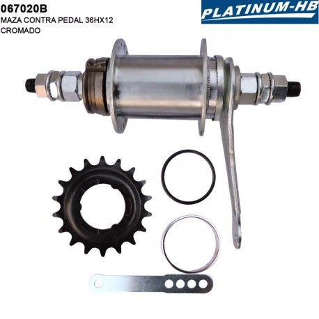 (067020B)MAZA CONTRA PEDAL 36HX12G CROMADO PLATINUM-HB