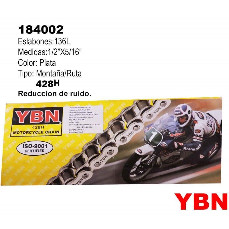 (184002) CADENAS PARA MOTO H YBN