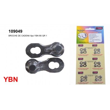 (109049) BROCHE DE CADENA 6pz YBN 9S QR 1*
