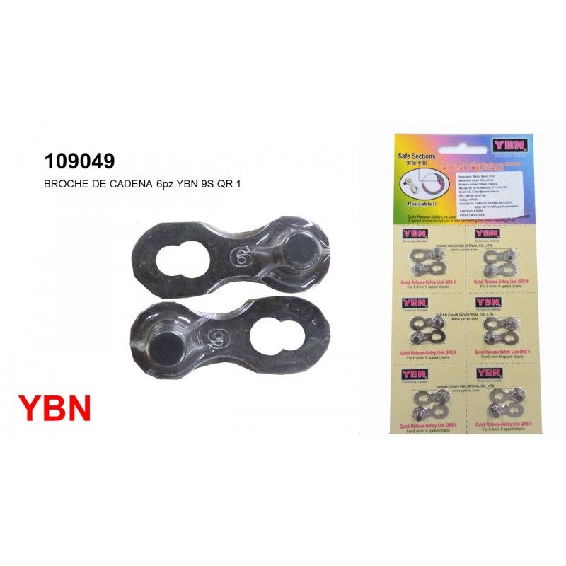 (109049) BROCHE DE CADENA 6pz YBN 9S QR 1*
