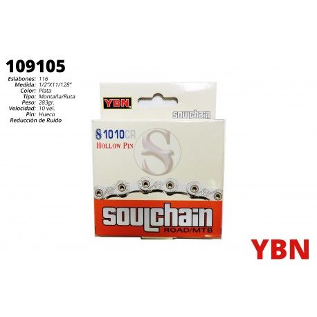 (109105) CADENA YBN PLATA 10S 1/2X11/128X 116L
