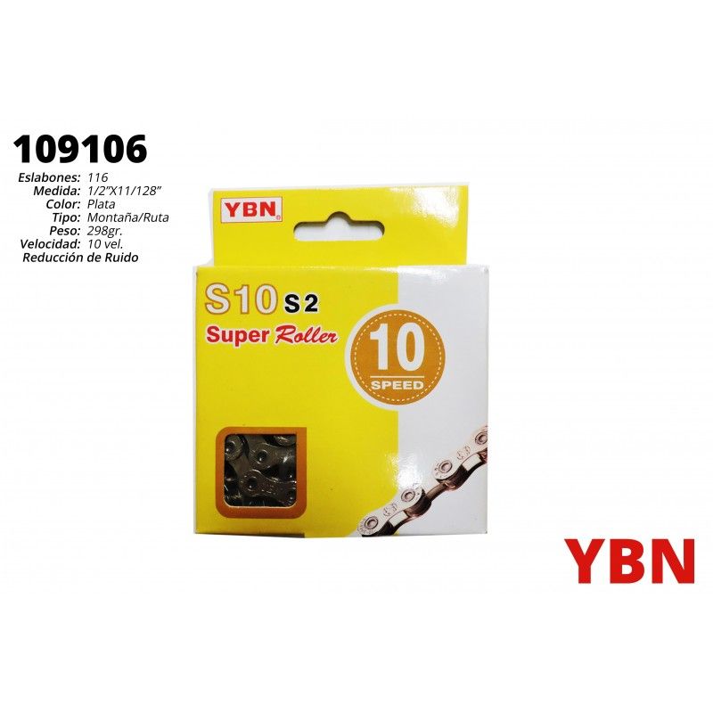 (109106) CADENA YBN PLATA 10S 1/2X11/128X 116L
