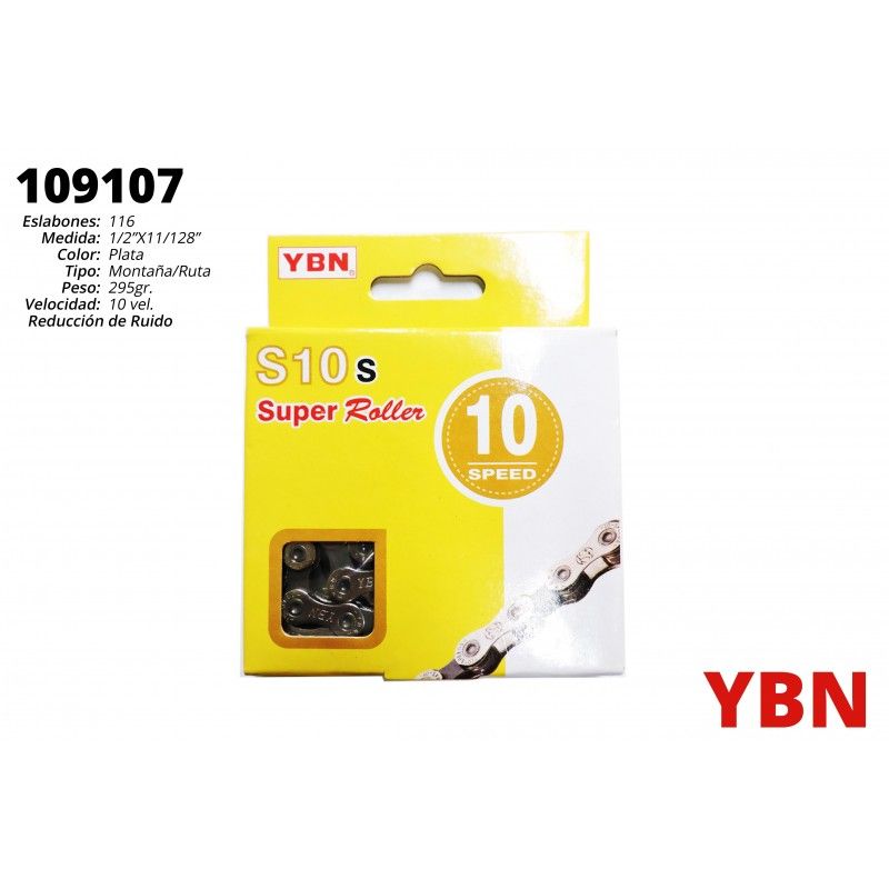 (109107) CADENA YBN PLATA 10S 1/2X11/128X 116L