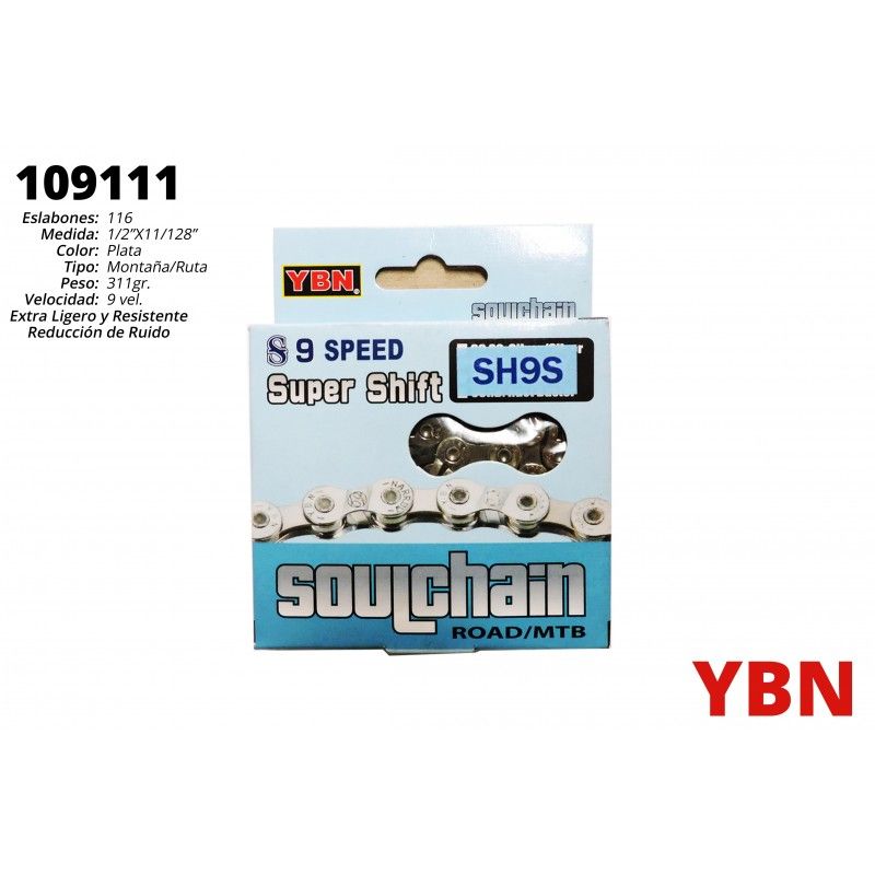 (109111)CADENA YBN GRIS 9S 1/2X11/128X 116L S9