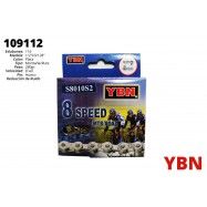 (109112)CADENA YBN PLATA 8vel 1/2x3/32x 116L