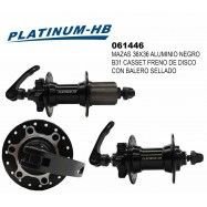 (061446) MAZAS 36X36 ALUMINIO NEGRO B31 CASSET FRENO DE DISCO CON BALERO SELLADO