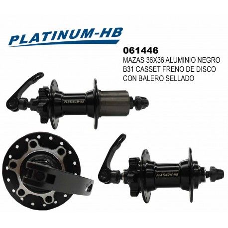 (061446) MAZAS 36X36 ALUMINIO NEGRO B31 CASSET FRENO DE DISCO CON BALERO SELLADO