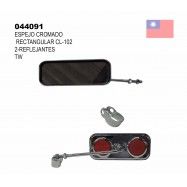(044091) ESPEJO CROMADO 2 REFLEJANTES RECTANGULAR CL-102 TW