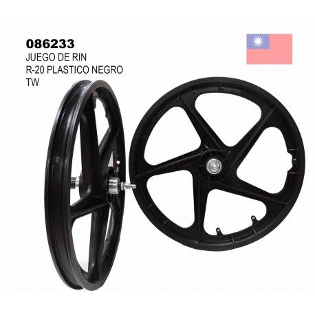 (086233) JUEGO DE RIN R-20 PLASTICO NEGRO TW