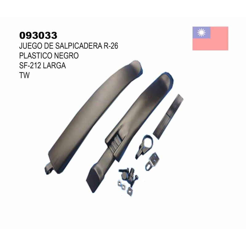 (093033) JUEGO DE SALPICADERA R-26 PLASTICO NEGRO SF-212 LARGA TW