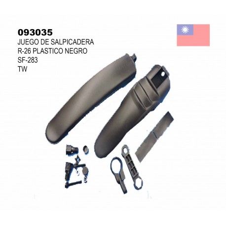 (093035) JUEGO DE SALPICADERA R-26 PLASTICO NEGRO SF-283 TW