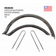 (094046) JUEGO DE SALPICADERA R-24 MTB CROMADA ANCHA TW