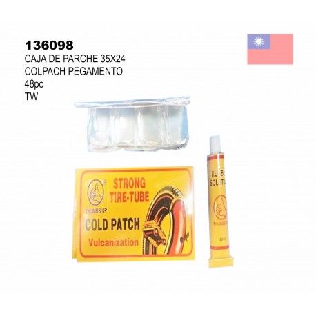 (136098) CAJA DE PARCHE 35X24 COLPACH CON PEGAMENTO 48 PZ TW