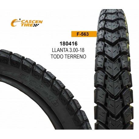 (180416) LLANTA 3.00-18 F-563 todo terreno CASCEN