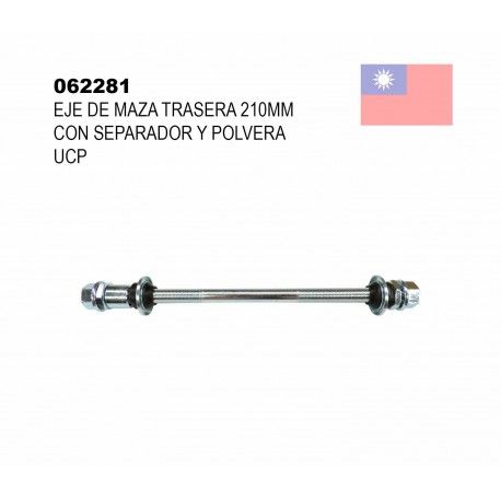(062281) EJE DE MAZA TRASERA 210MM CON SEPARADOR Y POLVERA UCP TW