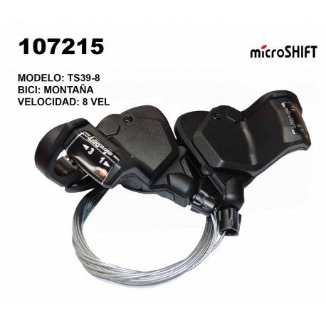 (107215) PALANCAS DE CAMBIO 3X8 VELOCIDADES. CON INDICADOR MODELO T-S39-8. PESO 242 GR EL PAR MICROSHIFT