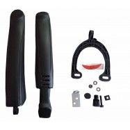 (093034) JUEGO DE SALPICADERA R-26 PLASTICO NEGRO CON EXTENSION SF-228