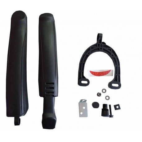 (093034) JUEGO DE SALPICADERA R-26 PLASTICO NEGRO CON EXTENSION SF-228