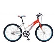 (195014) Bicicleta LYNX Montaña R24 1V. Mujer Frenos ”V” Acero Coral/Blanco Talla:UN