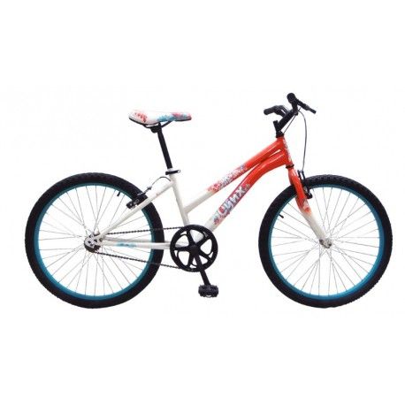 (195014) Bicicleta LYNX Montaña R24 1V. Mujer Frenos ”V” Acero Coral/Blanco Talla:UN