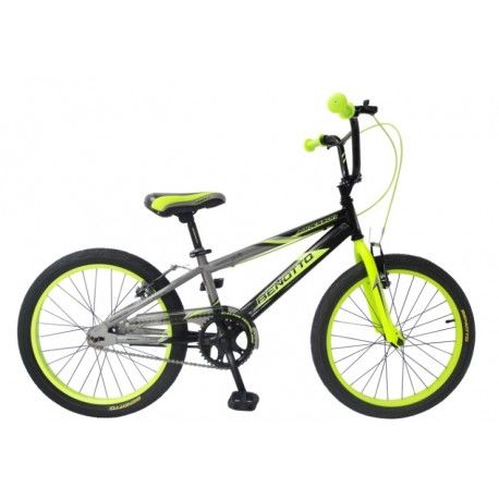 (196019) Bicicleta BENOTTO Cross AGRESSOR R20 1V. Niño Frenos ”V” Acero Negro/Gris/Amarillo Neon Talla:UN