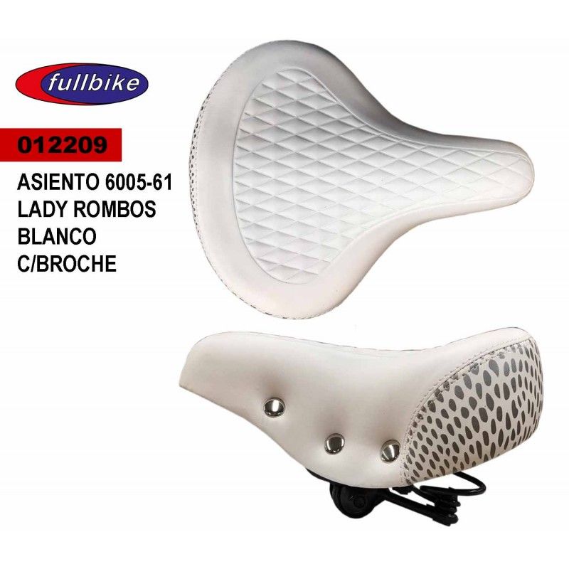 (012209) ASIENTO 6005-6 LADY ROMBOS BLANCO CON BROCHE