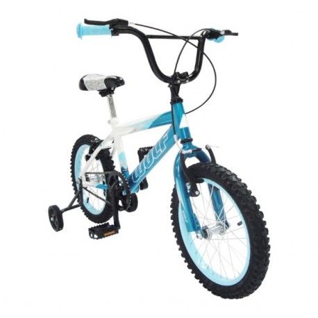 (197024) Bicicleta WOLF Cross R16 1V. Niño Frenos ”V” Ruedas Laterales Acero Azul/Blanco Talla:UN
