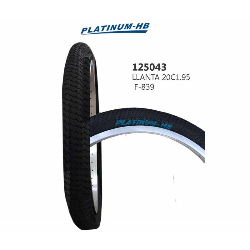 (125043) LLANTA 20X1.95 F-839 NEG PLATINUM-HB