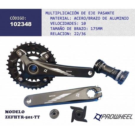 (102348) MULTIPLICACION 22/36T ZEPHYR-501-TT 175M 10 VEL PROWHEEL