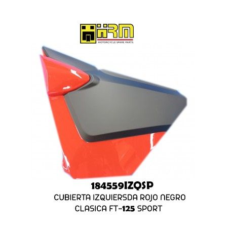 (184559IZQSP)  CUBIERTA IZQ ROJO-NEGRO FT-125 SPORT