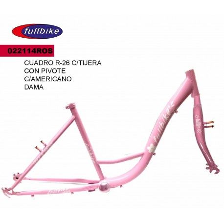 (022115ROS) CUADRO ROSA DAMA FULLBIKE R-26 CON PIVOTE CENTRO AMERICANO