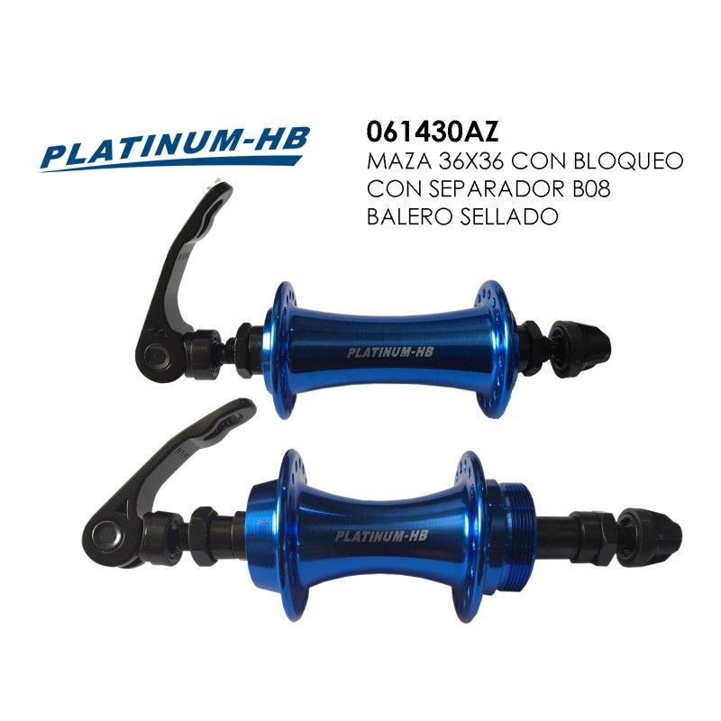 (061430AZ) JUEGOS DE MAZAS 26X26 AZUL B08 CON SEPARADOR CON BLOQUEO Y BALERO SELLADO PLATINUM HB