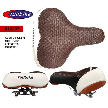 (012207) ASIENTO FULLBIKE CAFE TEJIDO 2 RESORTES CON BROCHE