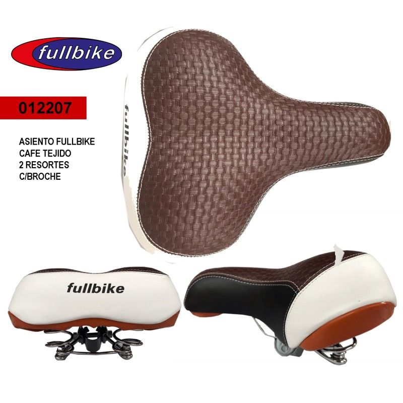 (012207) ASIENTO FULLBIKE CAFE TEJIDO 2 RESORTES CON BROCHE