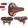 (012213) ASIENTO FULLBIKE C/BROCHE 2 RESORTES CAFE CON FLORES