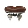 (012213) ASIENTO FULLBIKE C/BROCHE 2 RESORTES CAFE CON FLORES