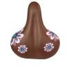(012213) ASIENTO FULLBIKE C/BROCHE 2 RESORTES CAFE CON FLORES