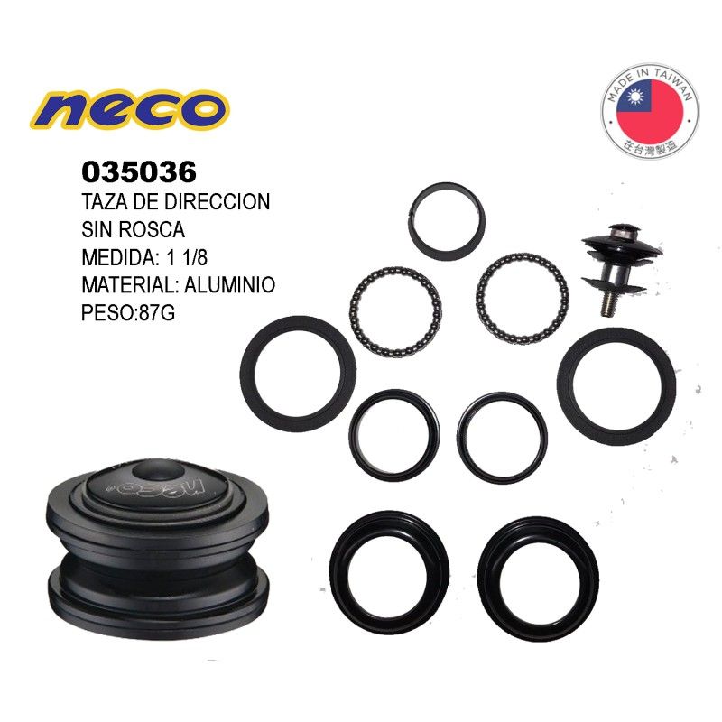 (035036) TAZA DIR NECO H373S ALUM NEGRO 1-1/8 1.5