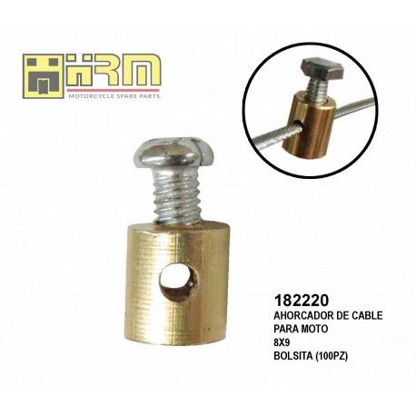 (182220) AHORCADOR D/CABLE P/MOTO 8X9 bolsita 100pz