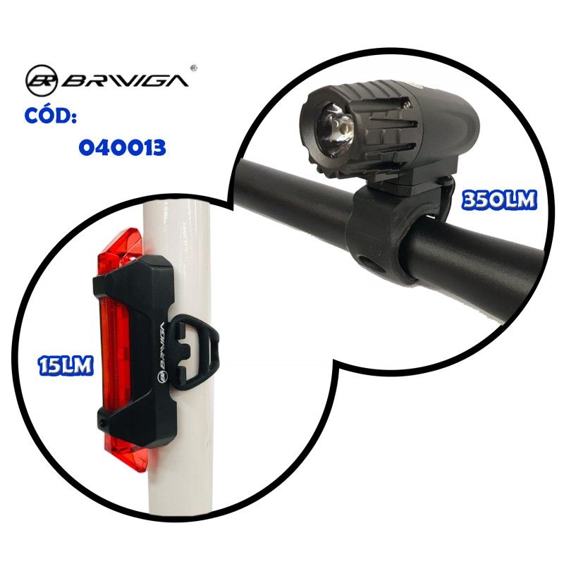 (040013) JUEGO DE LUCES DELANTERA 350LM  y TRASERA 15LM MODELO: 2256A / 3402 BRIVIGA